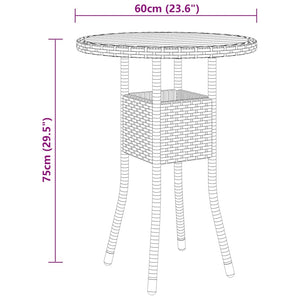 Set da Pranzo per Giardino 3 pz in Polyrattan Nero cod mxl 41753