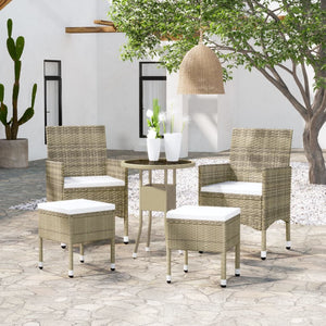 Set Divani da Giardino 5 pz in Polyrattan Beige 3058470