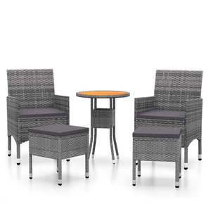 Set Divani da Giardino 5 pz in Polyrattan Grigio 3058473