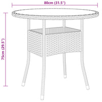 Set da Pranzo per Giardino 3 pz in Polyrattan Nero cod mxl 37933