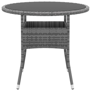 Set da Pranzo per Giardino 3 pz in Polyrattan Grigio cod mxl 37934