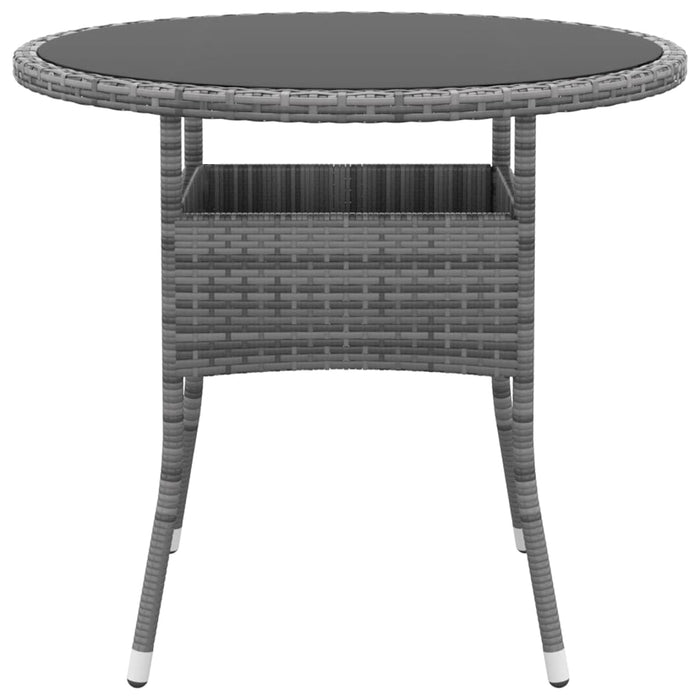 Set da Pranzo per Giardino 3 pz in Polyrattan Grigio cod mxl 37934