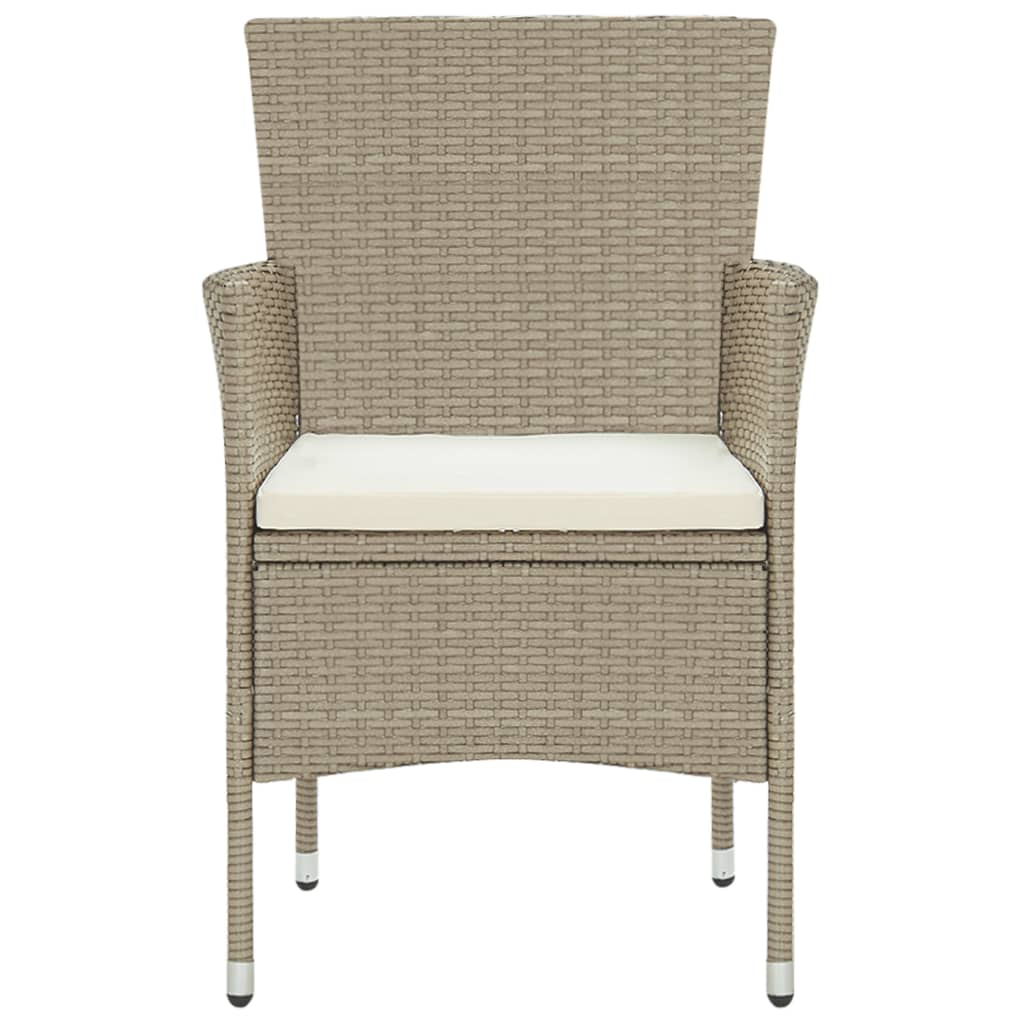 Set Mobili da Pranzo per Giardino 3 pz in Polyrattan Beige cod mxl 37936