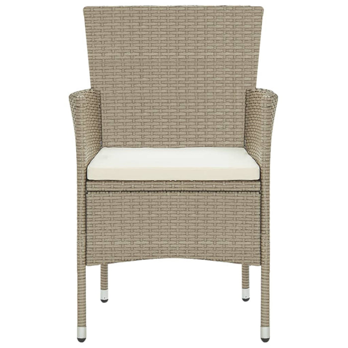 Set Mobili da Pranzo per Giardino 3 pz in Polyrattan Beige cod mxl 37936