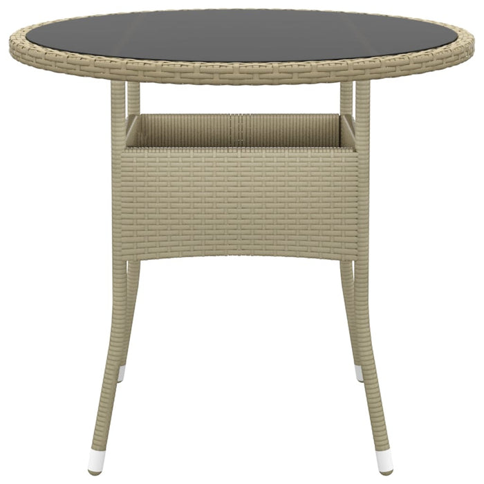 Set Mobili da Pranzo per Giardino 3 pz in Polyrattan Beige cod mxl 37936