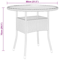 Set da Pranzo per Giardino 3 pz in Polyrattan Nero cod mxl 41758