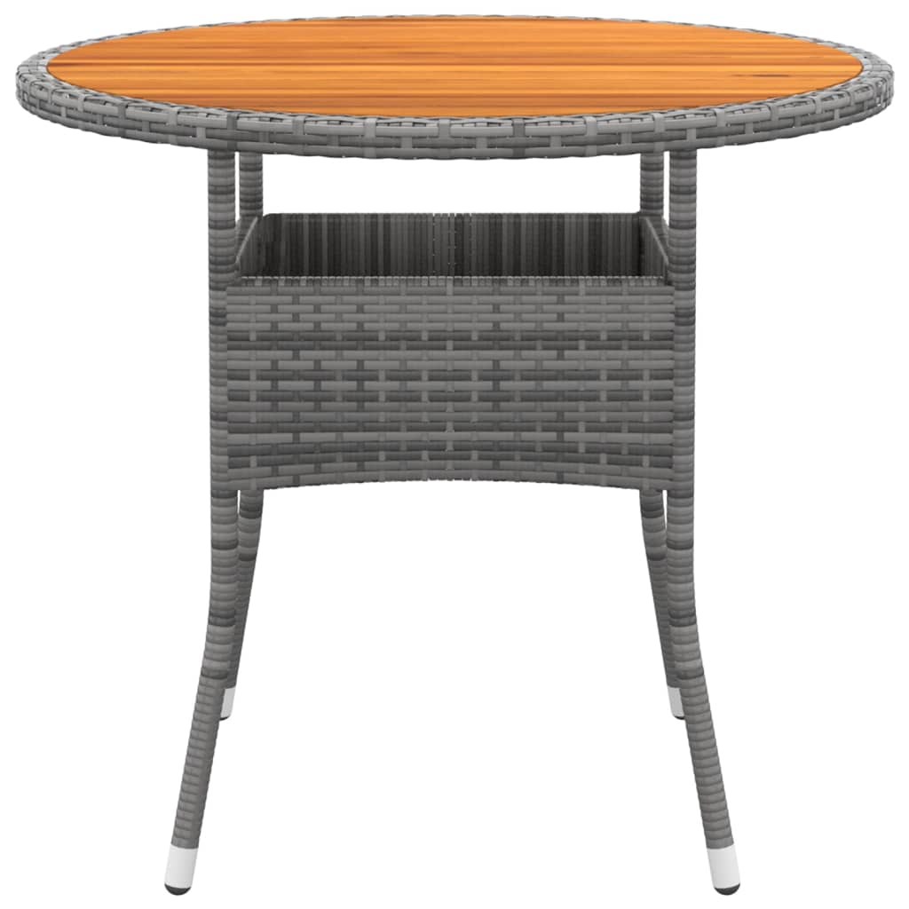 Set da Pranzo per Giardino 3 pz in Polyrattan Grigio 3058483