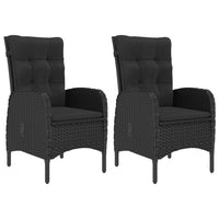 Set da Bistrot per Giardino 3 pz in Polyrattan e Acacia Nero cod mxl 42722