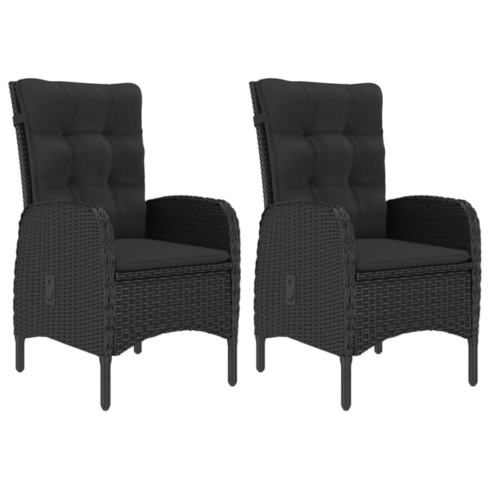 Set da Bistrot per Giardino 3 pz in Polyrattan e Acacia Nero cod mxl 42722