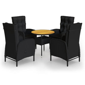 Set da Bistrot per Giardino 5 pz in Polyrattan Nero cod mxl 43015