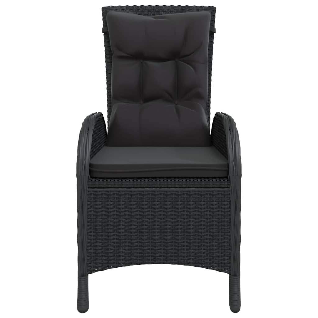 Set da Bistrot per Giardino 5 pz in Polyrattan Nero