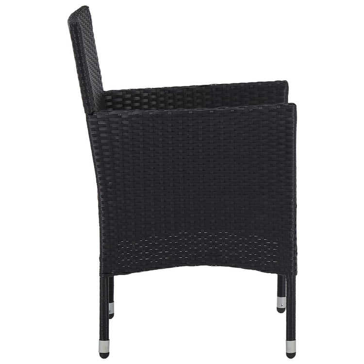 Set da Pranzo per Giardino 11 pz in Polyrattan Nero cod mxl 44975