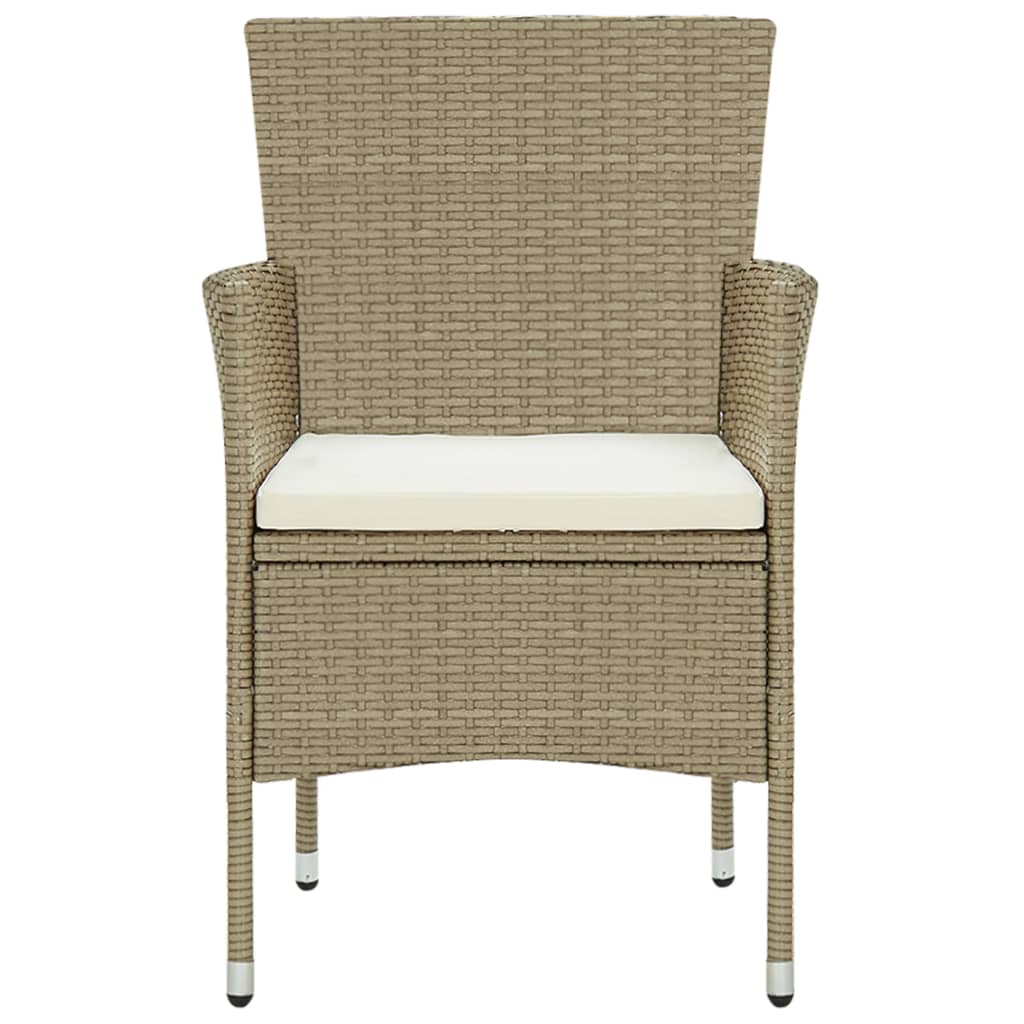 Set da Pranzo per Giardino 11 pz in Polyrattan Beige 3058564