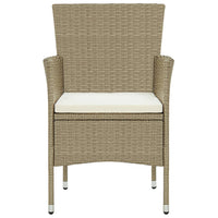 Set da Pranzo per Giardino 11 pz in Polyrattan Beige 3058564