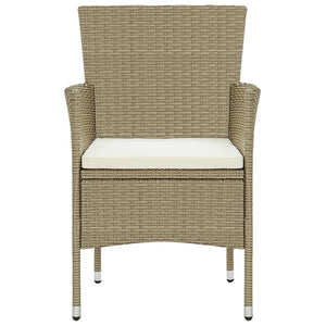 Set da Pranzo per Giardino 11 pz in Polyrattan Beige 3058564