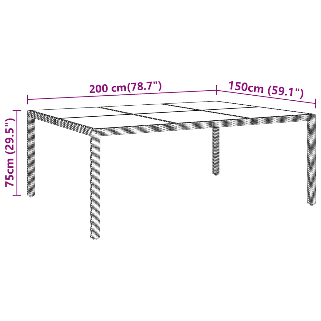 Set da Pranzo per Giardino 11 pz in Polyrattan Beige 3058564