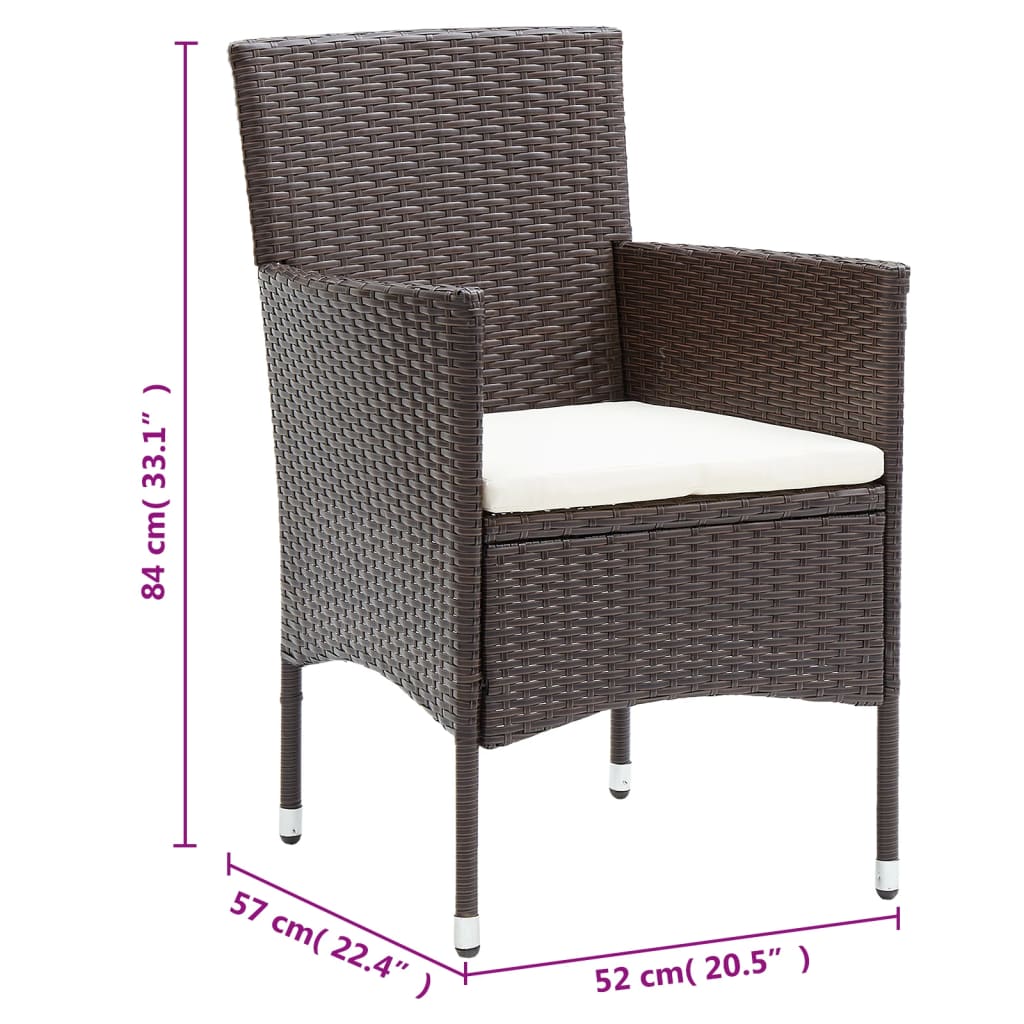 Set da Pranzo da Giardino in Polyrattan 11 pz Marrone 3058565