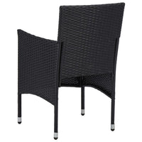 Set da Pranzo per Giardino 11 pz in Polyrattan Nero cod mxl 41770