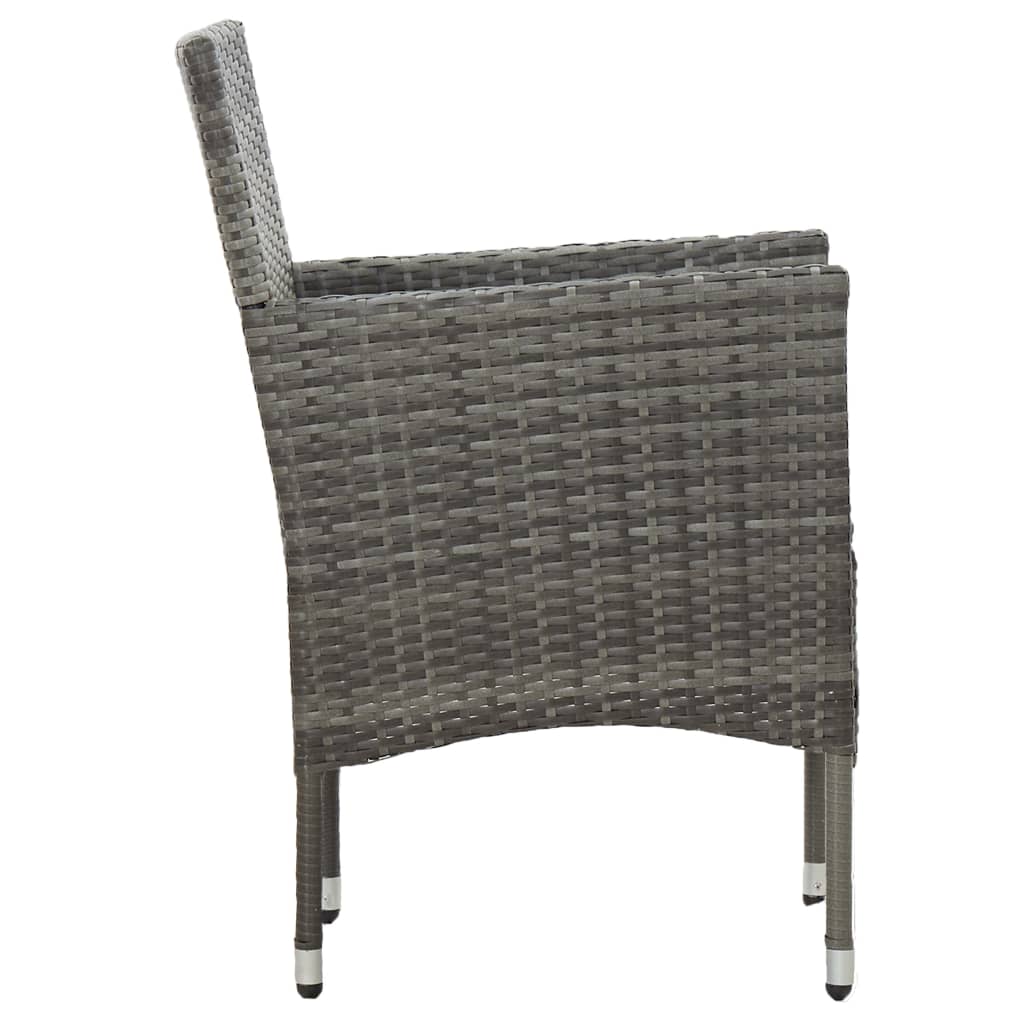 Set da Pranzo per Giardino 11 pz in Polyrattan Grigio 3058573