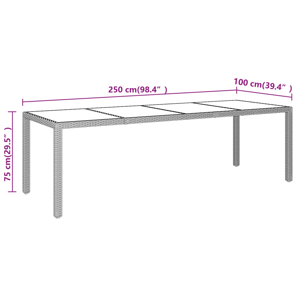 Set da Pranzo per Giardino 11 pz in Polyrattan Beige cod mxl 41771