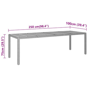 Set da Pranzo per Giardino 11 pz in Polyrattan Nero