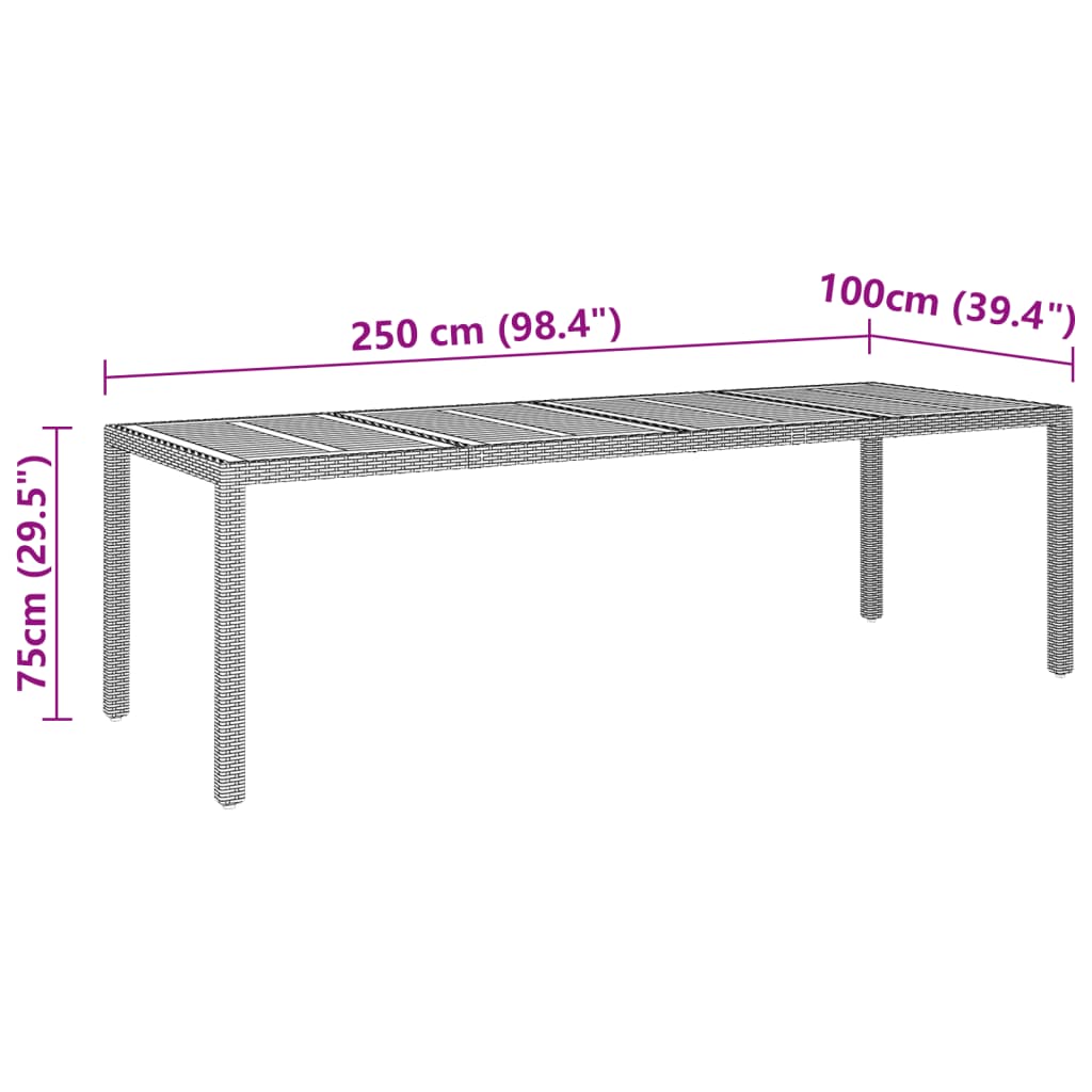 Set da Pranzo per Giardino 11 pz in Polyrattan Grigio 3058581