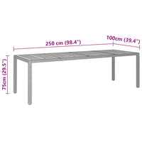 Set da Pranzo per Giardino 11 pz in Polyrattan Grigio 3058581