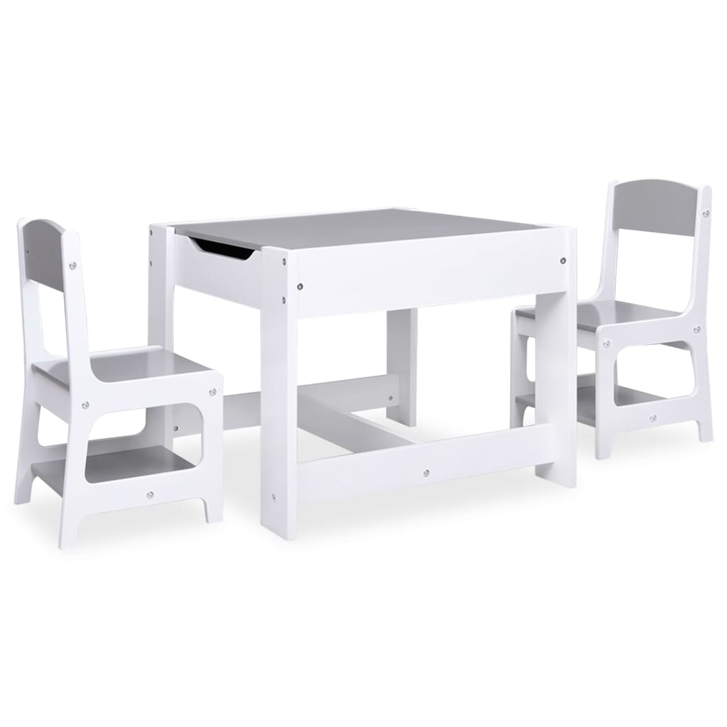 Tavolo per Bambini con 2 Sedie Bianco in MDF 80283