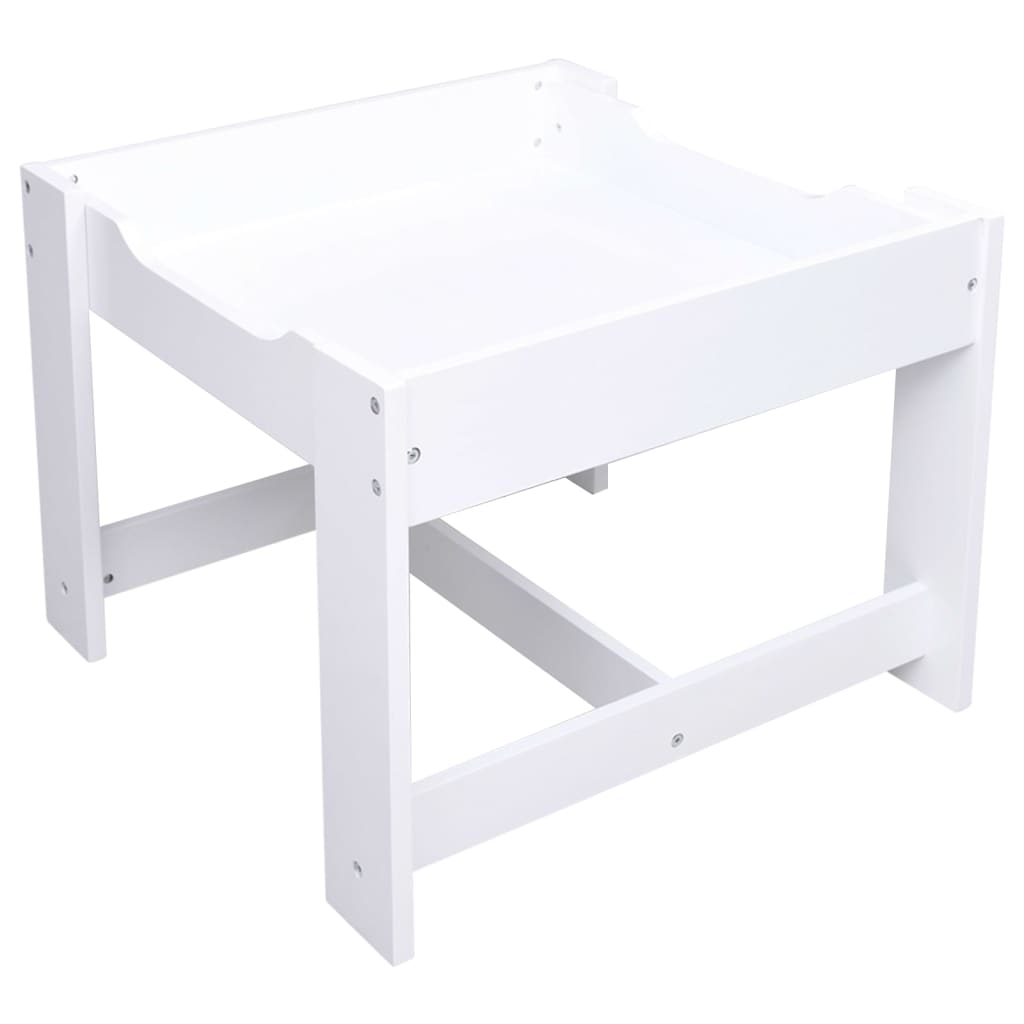 Tavolo per Bambini con 2 Sedie Bianco in MDF 80283