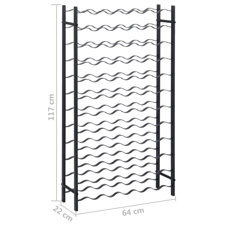 Portavini da 72 Bottiglie Nero in Ferro 325922