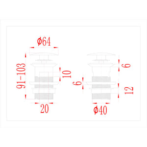 Scarico a Pressione con Troppopieno Oro 6,4x6,4x9,1 cm