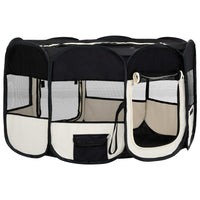 Box per Cani Pieghevole con Borsa Trasporto Nero 145x145x61 cm cod mxl 53776