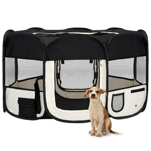 Box per Cani Pieghevole con Borsa Trasporto Nero 145x145x61 cm cod mxl 53776