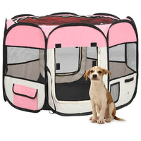 Box per Cani Pieghevole con Borsa Trasporto Rosa 90x90x58 cm