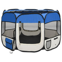 Box per Cani Pieghevole con Borsa Trasporto Blu 90x90x58 cm cod mxl 53515