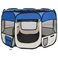 Box per Cani Pieghevole con Borsa Trasporto Blu 90x90x58 cm cod mxl 53515