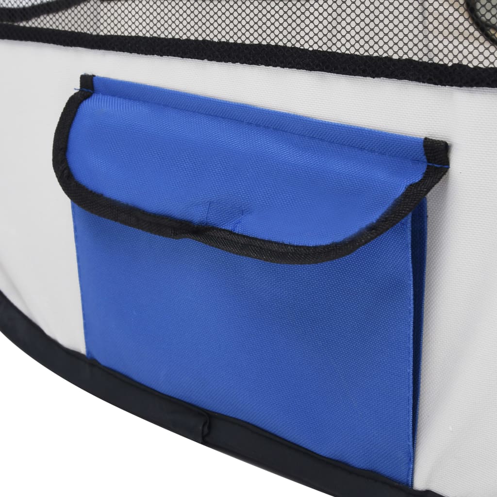 Box per Cani Pieghevole con Borsa Trasporto Blu 90x90x58 cm cod mxl 53515