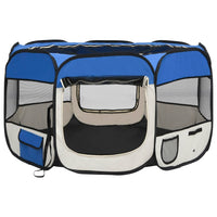 Box per Cani Pieghevole con Borsa Trasporto Blu 110x110x58 cm cod mxl 51991