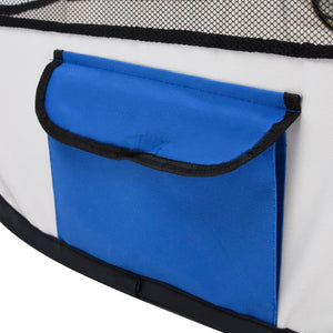 Box per Cani Pieghevole con Borsa Trasporto Blu 110x110x58 cm cod mxl 51991