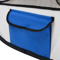 Box per Cani Pieghevole con Borsa Trasporto Blu 125x125x61 cm cod mxl 53384