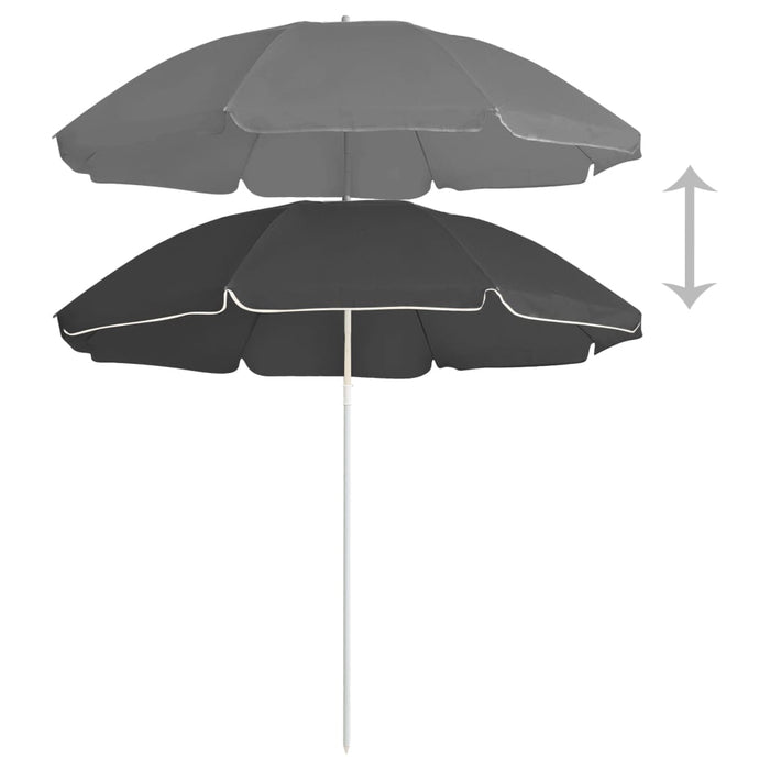 Ombrellone da Esterni con Palo in Acciaio 180 cm Antracite