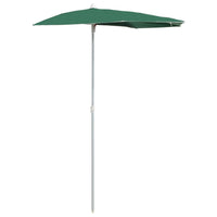 Ombrellone Semicircolare da Giardino con Palo 180x90 cm Verde 315560