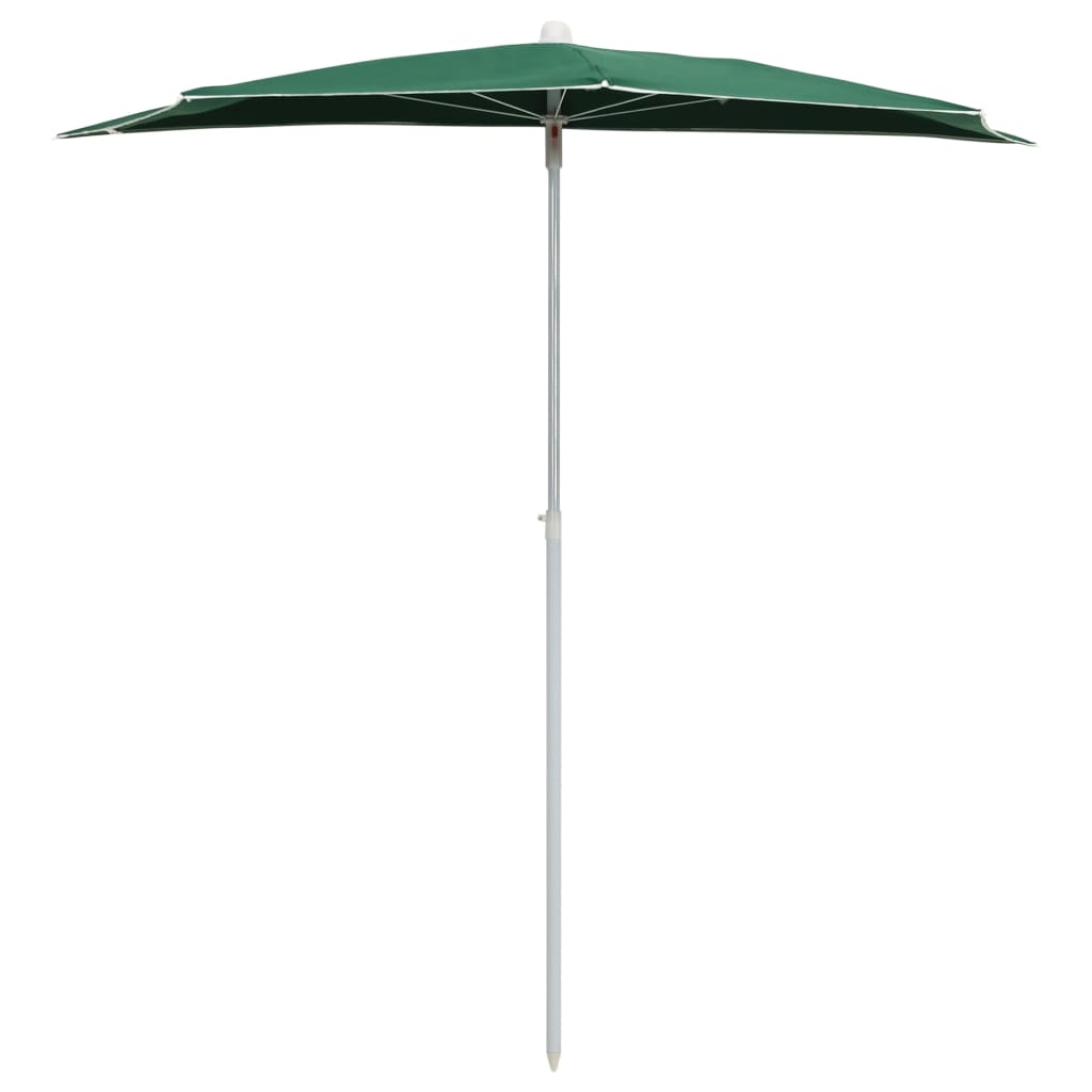 Ombrellone Semicircolare da Giardino con Palo 180x90 cm Verde 315560