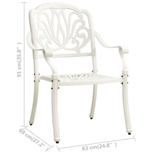 Sedie da Giardino 2 pz in Alluminio Pressofuso Bianco cod mxl 25145