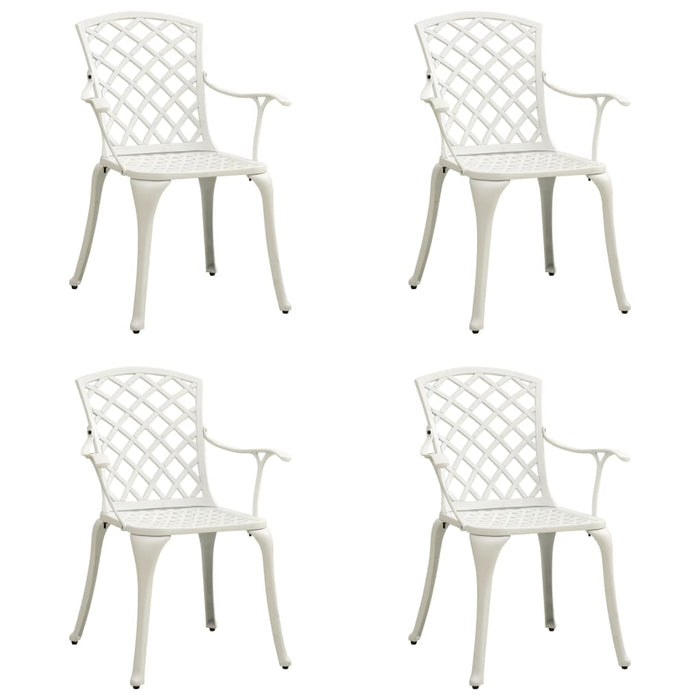 Sedie da Giardino 4 pz in Alluminio Pressofuso Bianco cod mxl 19634