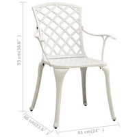 Sedie da Giardino 4 pz in Alluminio Pressofuso Bianco cod mxl 19634