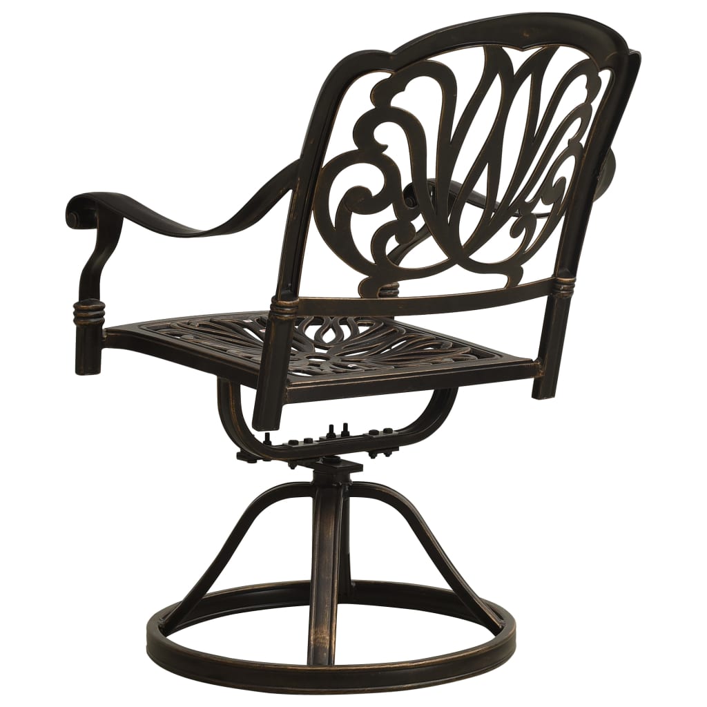 Sedie da Giardino Girevoli 2 pz in Alluminio Pressofuso Bronzo 315576