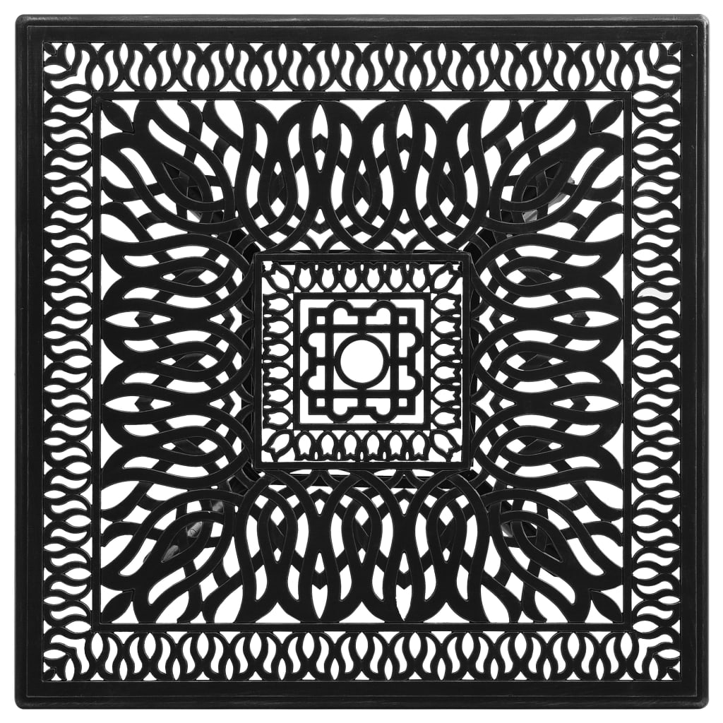 Tavolo da Giardino Nero 90x90x73 cm in Alluminio Pressofuso 315589