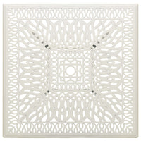 Tavolo da Giardino Bianco 90x90x73 cm in Alluminio Pressofuso cod mxl 34272