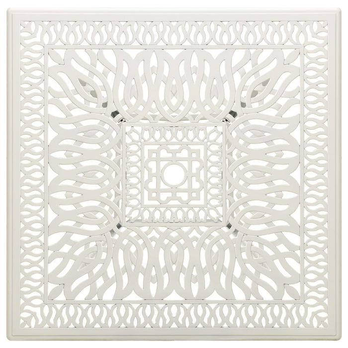 Tavolo da Giardino Bianco 90x90x73 cm in Alluminio Pressofuso cod mxl 34272